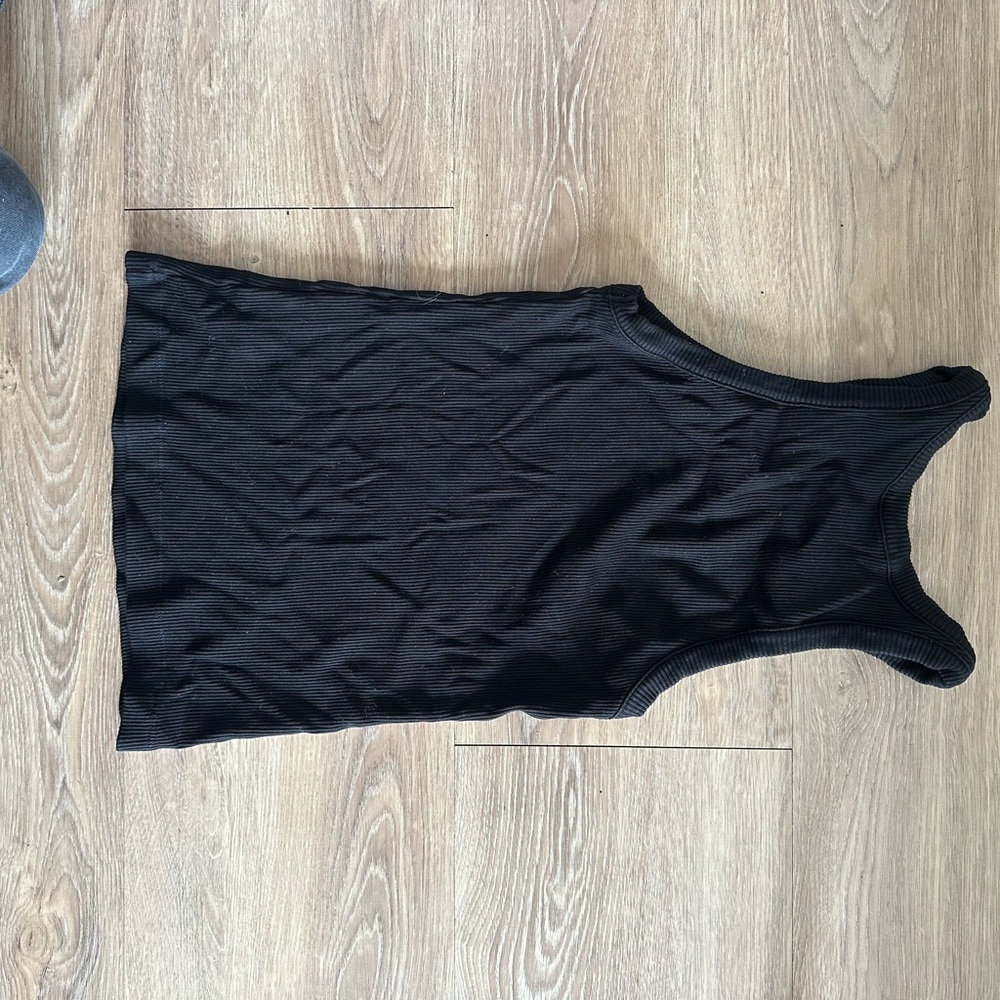 Agolde Black Ribbed Tank Top - Picture 3 of 3